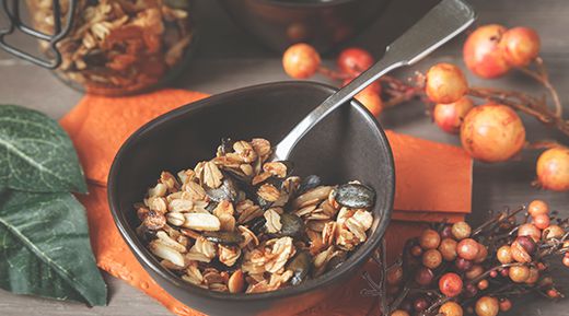 a bowl of nuts and seeds