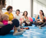 Group of mothers at a baby class