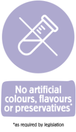 No artificial colours flavours or preservatives