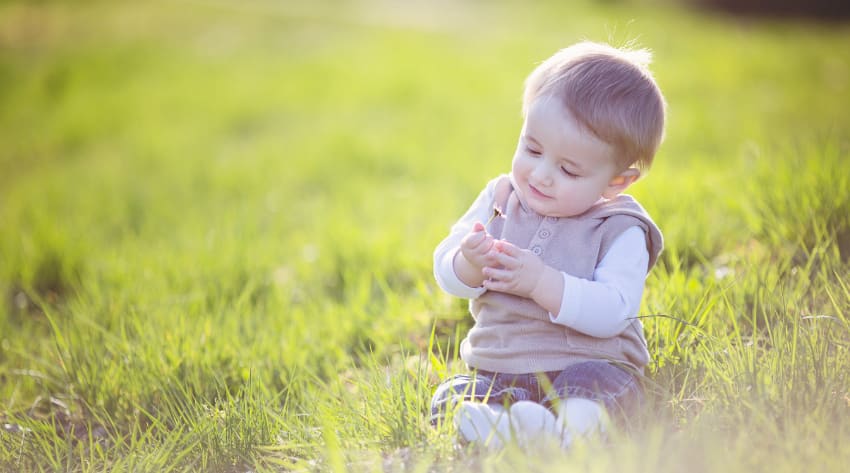 Baby absorbing vitamin d from the sun