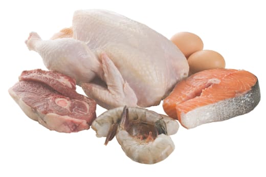 Variety of meat containing vitamin d