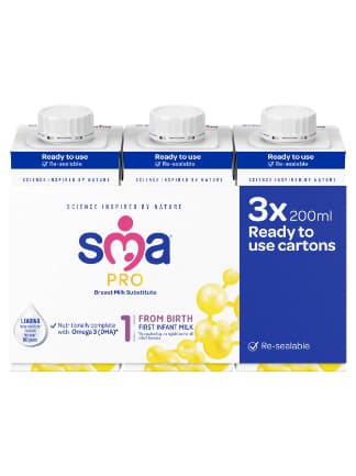 SMA PRO First Infant Milk 3x200ml Liquid Mulitpack