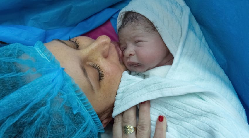 mother-and-newborn-skin-to-skin contact-after-c-section