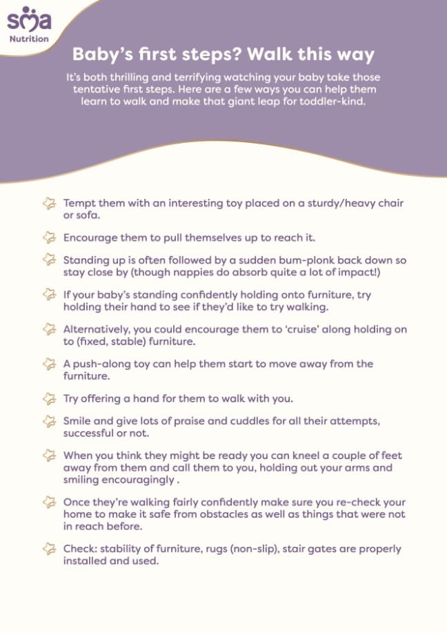 Helping Your Baby Take Their First Steps - Toddler Checklist - PDF Preview