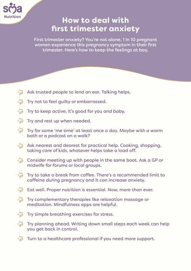 How to Deal with First Trimester Anxiety - Pregnancy Checklist - PDF Preview