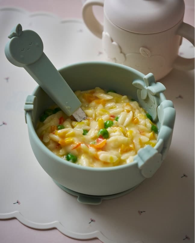 Annabel Karmel’s Rainbow Veggie Orzo helps baby gut health