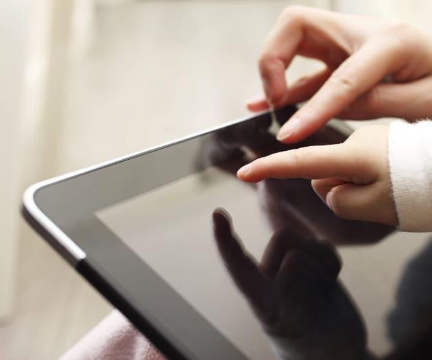 Mum and baby using tablet device