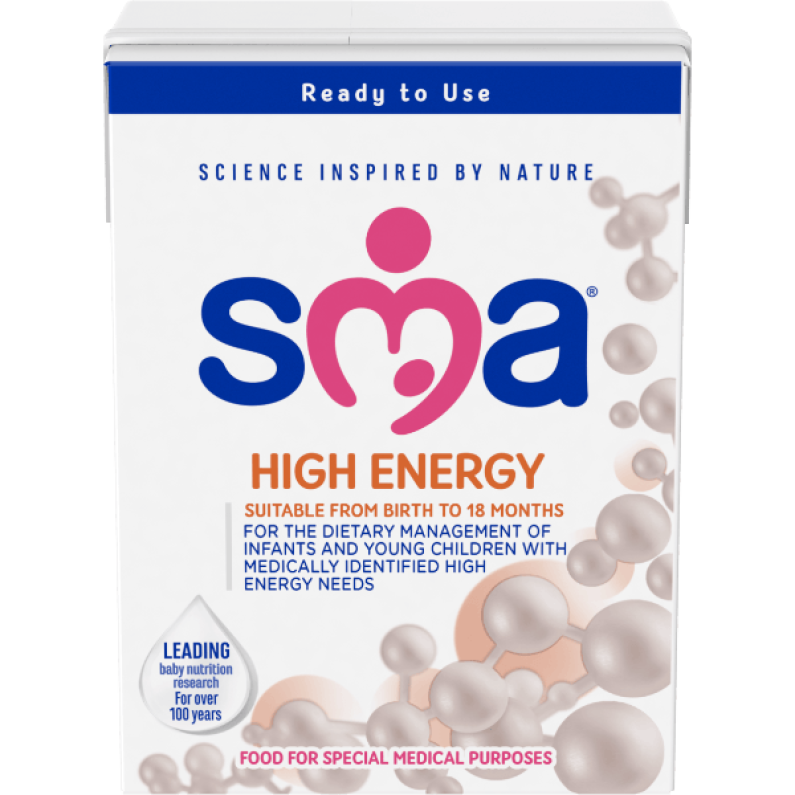 Carton of SMA High Energy Ready to drink Formula 200ml on a transparent background 